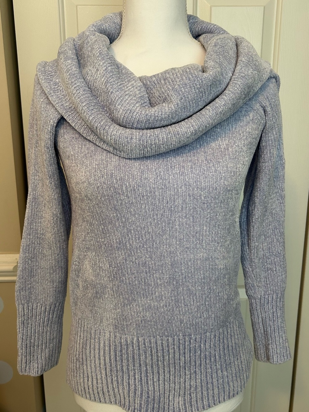 White House Black Market Lavender Cowl Neck Sweater